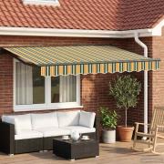 vidaXL Elektrisk Retraktabel Markis Grön, Gul, Antracit 3 x 2,5 m