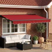 vidaXL Elektrisk Retraktabel Markis Röd och Antracit 3,5 x 2,5 m