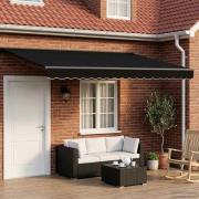 vidaXL Elektrisk Retraktabel Markis Svart och Anthracit 4 × 3 m