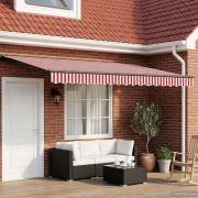 vidaXL Elektrisk Retraktabel Markis Röd, Vit, Antracit 4,5 × 3 m