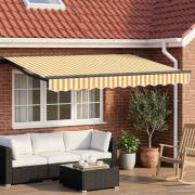 vidaXL Elektrisk Retraktabel Markis Gul, Vit, Antracit 3,5 x 2,5 m