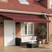 vidaXL Elektrisk Retraktabel Markis Vinröd och Antracit 4,5 × 3 m