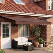 vidaXL Elektrisk Retraktabel Markis Brun och antracit 4,5 × 3 m