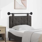 vidaXL Hängande sänggavel Med LED-lampa Svart Antik PU