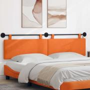 vidaXL Hängande sänggavel Med LED-lampa Orange Kordread tyg