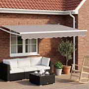 vidaXL Manuell utdragbar markisram Vit 2,5 x 2 m Aluminium