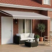 vidaXL Manuell utdragbar markisram Vit 4 x 2 m Aluminium