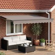 vidaXL Manuell utdragbar markisram Antracit 2,5 x 2 m Aluminium