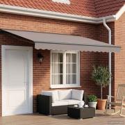 vidaXL Elmarkisram med LED-lampor Antracit 4 × 3,5 m Aluminium