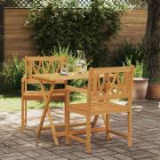 vidaXL Utomhusbänk 2 pcs Naturlig 56 x 55,5 x 90 cm Massivt Akaciaträ