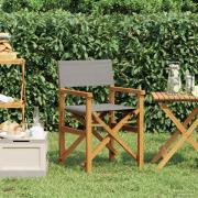 vidaXL Matstol Brun och ljusgrå 56 x 54 x 87 cm Massivt teakträ