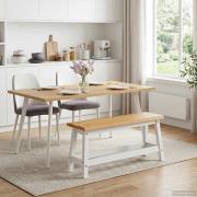 VidaXL Matbänk EKAI Vit 91,5 x 29 x 45,5 cm Massiv furu