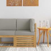 vidaXL Utehörnsoffa Massivt Akaciaträ Vit