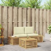 vidaXL Utomhussoffset med kudde Vit 59 x 59 x 37 cm Polyester