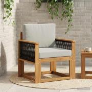 vidaXL Utomhus Mellansoffa Massivt Akaciaträ Naturlig