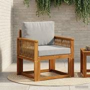 vidaXL Utomhus Mellansoffa Massivt Akaciaträ Naturlig