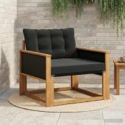 vidaXL Utomhussoffset Massivt Akaciaträ och Textilene Naturfärg