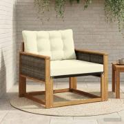 vidaXL Utomhussoffset Massivt Akaciaträ och Textilene Naturfärg