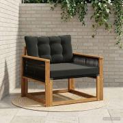 vidaXL Utomhussoffset Massivt Akaciaträ och Textilene Naturfärg