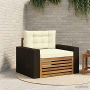 vidaXL Utomhus Mellansoffa Massivt Akaciaträ Naturlig