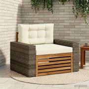 vidaXL Utomhus Mellansoffa Massivt Akaciaträ Naturlig