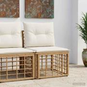 vidaXL Modulär utomhus soffen utan armar Naturlig konstrotting