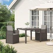 vidaXL Trädgårdsmatstolar 2 pcs Ljusgrå PP