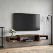 vidaXL Väggmonterad TV-skåp Väggmonterat Rökt ek 140 x 28 x 21 cm