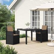 vidaXL Trädgårdsmatstolar 2 pcs Antracit och taupe PP