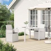 vidaXL Trädgårdsmatstolar 2 pcs Vit och antracit PP