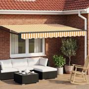 vidaXL Elektrisk Retraktabel Markis Gul, Vit, Antracit 2,5 x 2 m