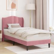 vidaXL Sängram med huvudgavel Rosa 100 x 200 cm Sammet