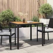 vidaXL Trädgårdsbord Svart 90 x 90 x 75 cm konstrotting