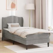 vidaXL Sängram med huvudgavel 2 pcs Ljusgrå 90 x 190 cm Sammet