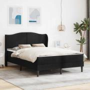 vidaXL Sängram med huvudgavel 2 pcs Svart 120 x 190 cm Sammet