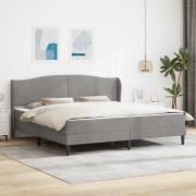 vidaXL Sängram med huvudgavel Ljusgrå 200 x 200 cm Sammet