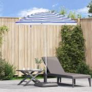 vidaXL Badparasol Blå och Vit 206 x 206 x 212 cm Polyester och metall