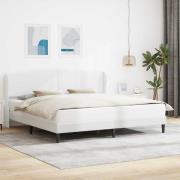 vidaXL Sängram med huvudgavel Vit 180 x 200 cm Konstläder