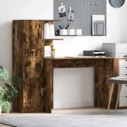vidaXL Skrivbord 2 pcs Rökt ek