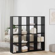 vidaXL Bokskåp Svart Ek 137,5 x 29 x 137,5 cm Konstruerat trä