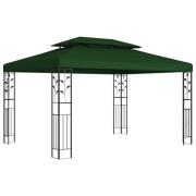 vidaXL Paviljong 3,97 x 2,96 x 2,68 m Grön Polyester och Stål