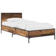 vidaXL Sängram med huvudgavel Gammalt trä 80 x 200 cm Konstruerat trä