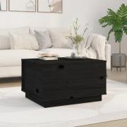 vidaXL Soffbord svart 60x50x35 cm massivt furu
