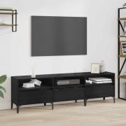 vidaXL TV-skåp Svart Ek 150 x 30 x 45 cm Konstruerat trä och järn