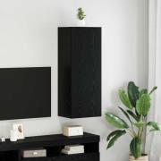 vidaXL TV Vägghylla Svart Ek 40,5 x 30 x 102 cm Konstruerat trä