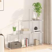 vidaXL Tubular Shelf med lagring Vit 129 x 27 x 132 cm Aluminium