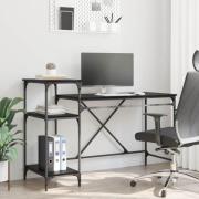 vidaXL Skrivbord Svart Ek 135 x 50 x 90 cm Konstruerat trä