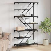 vidaXL Hyllsystem Svart Ek 91 x 36 x 176 cm Konstruerat trä
