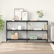 vidaXL Konsolbord Svart Ek 156 x 28 x 80,5 cm Konstruerat trä