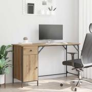 vidaXL Datorbord med låda Artisan Ek 131 x 48 x 75 cm Konstruerat trä